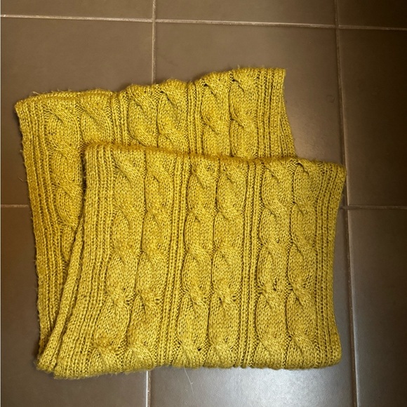 LUXURY WOODEN SHIPS WOOL TUBE SCARF infinity mustard color mohair blend unisex - Picture 13 of 14